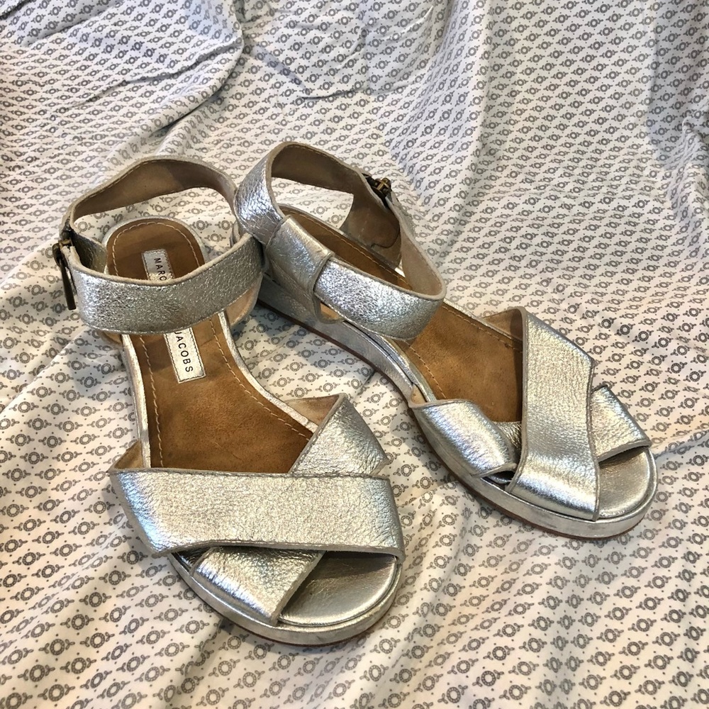 Silver Marc Jacobs flat forms